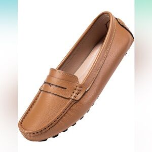 BEAUSEEN Women's Genuine Leather Penny Loafers Classic Driving Moccasins